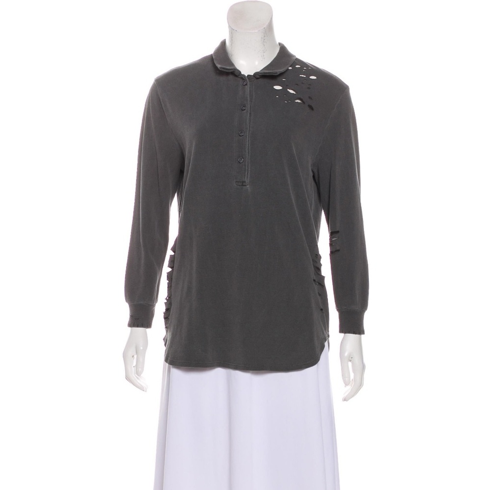 NSF DISTRESSED POLO TOP